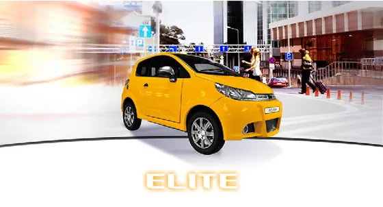 Una minivettura JDM gialla, modello Elite
