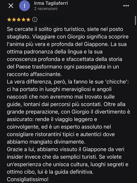 Recensione Google a 5 stelle di Irma Tagliaferri