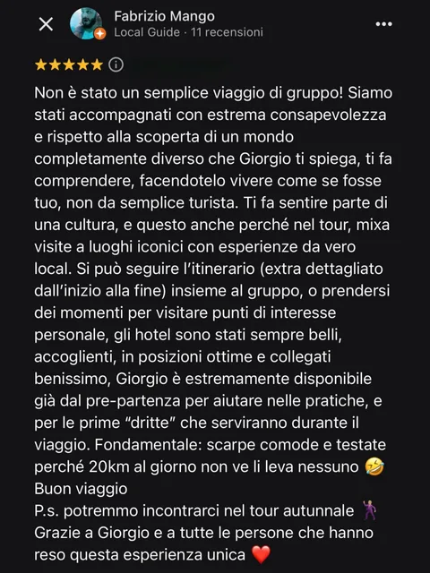 Recensione Google a 5 stelle di Fabrizio Mango